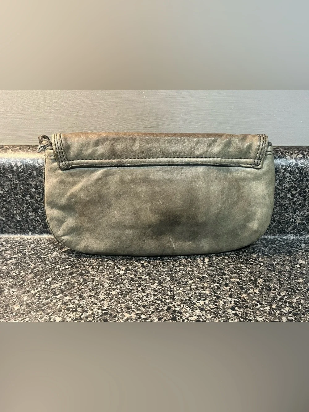 Lucky Brand Olive Green Leather Fold-Over Wristlet - Picture 7 of 8